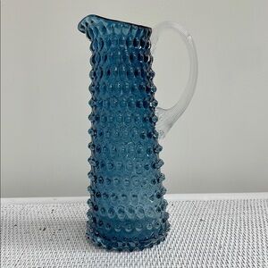 KLIMCHI Crystal Hobnail Jug Pitcher Blue